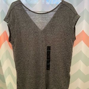 Marled gray tshirt with back details NWT